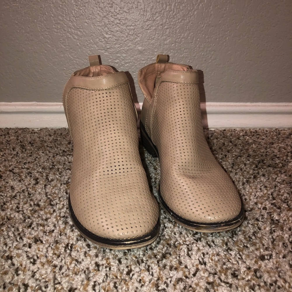 Restricted Shoes | Tan Faux Leather Ankle Boots